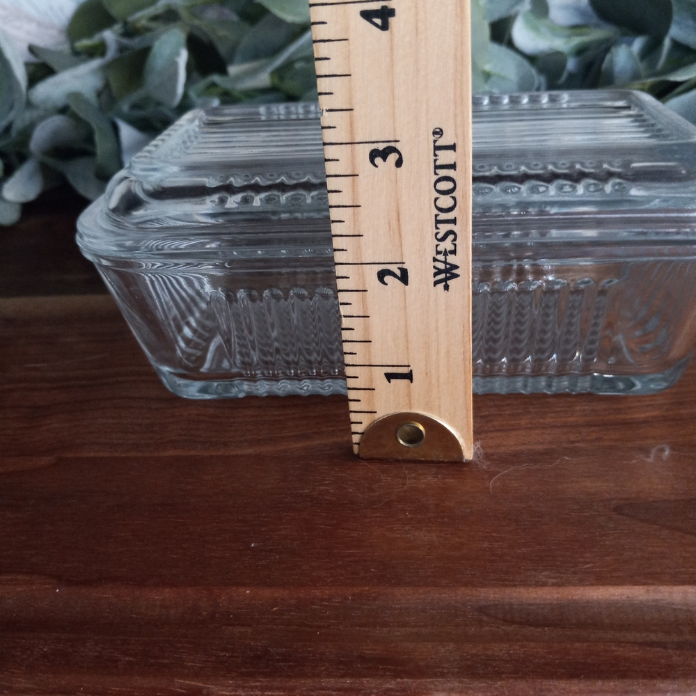 Vintage Pasabahce Glass Ribbed Refrigerator Dish with Lid - Picture 7 of 8